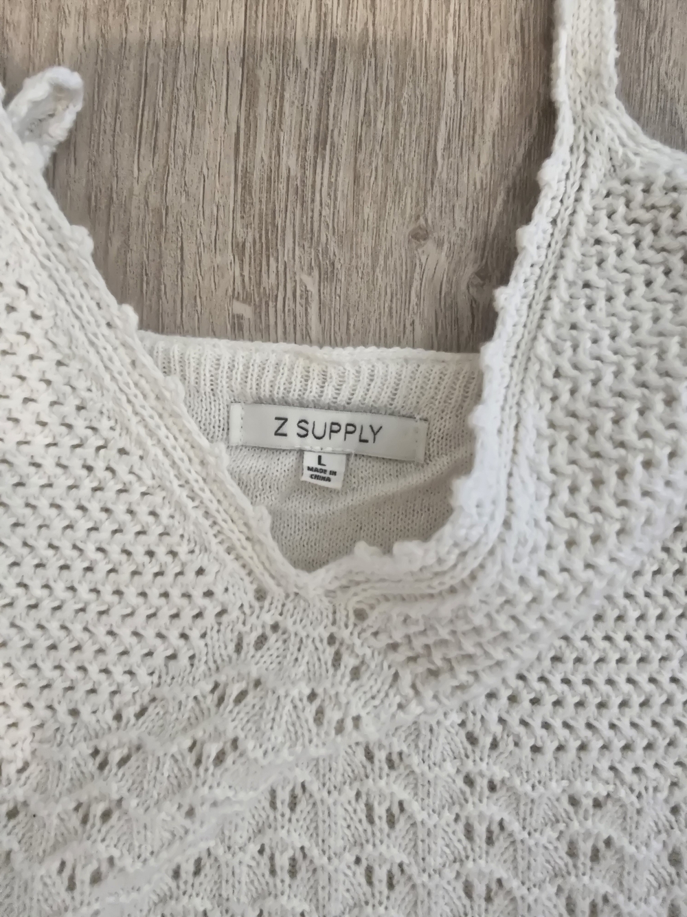 Z Supply Cream Crochet Maxi Dress with Side Slit - Picture 2 of 2